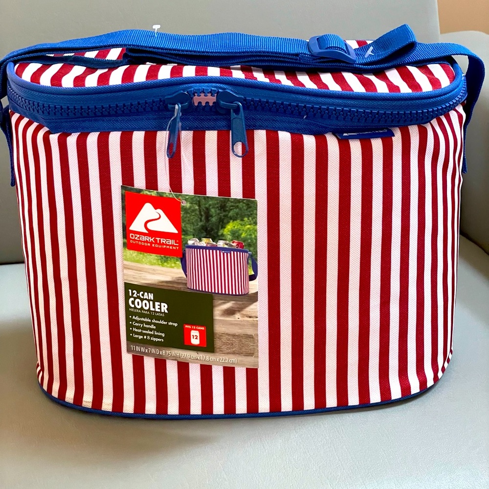 Ozark Trail 12 Can Soft Sided Cooler Red/White